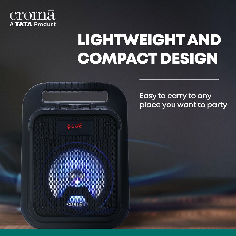Buy Croma 20W Bluetooth Party Speaker with Mic (Up to 6 Hours playback